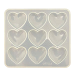 Pack Of 2, Heart Shape Epoxy Mold Silicone Mold 9Pcs 5.2 X 4.2Cm Resin Love Heart Shape Beads Making Diy Craft
