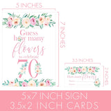 70Th Birthday Party Game – Guess How Many Flowers Game For Mom Or For Her – Pink Floral Birthday Activity For Women