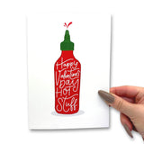 Funny Valentine'S Day Card For Him Or Her | Happy Valentine'S Day Hot Stuff | Hot Sauce Card For Husband Or Wife