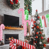 12 Sweet Xmas Candy Cane Foil Balloon, Merry Christmas Lollipop Red Green Pink Santa Canes Walking Stick Balloons For New Year Candyland Theme Baby Shower Birthday Party Decoration Supplies