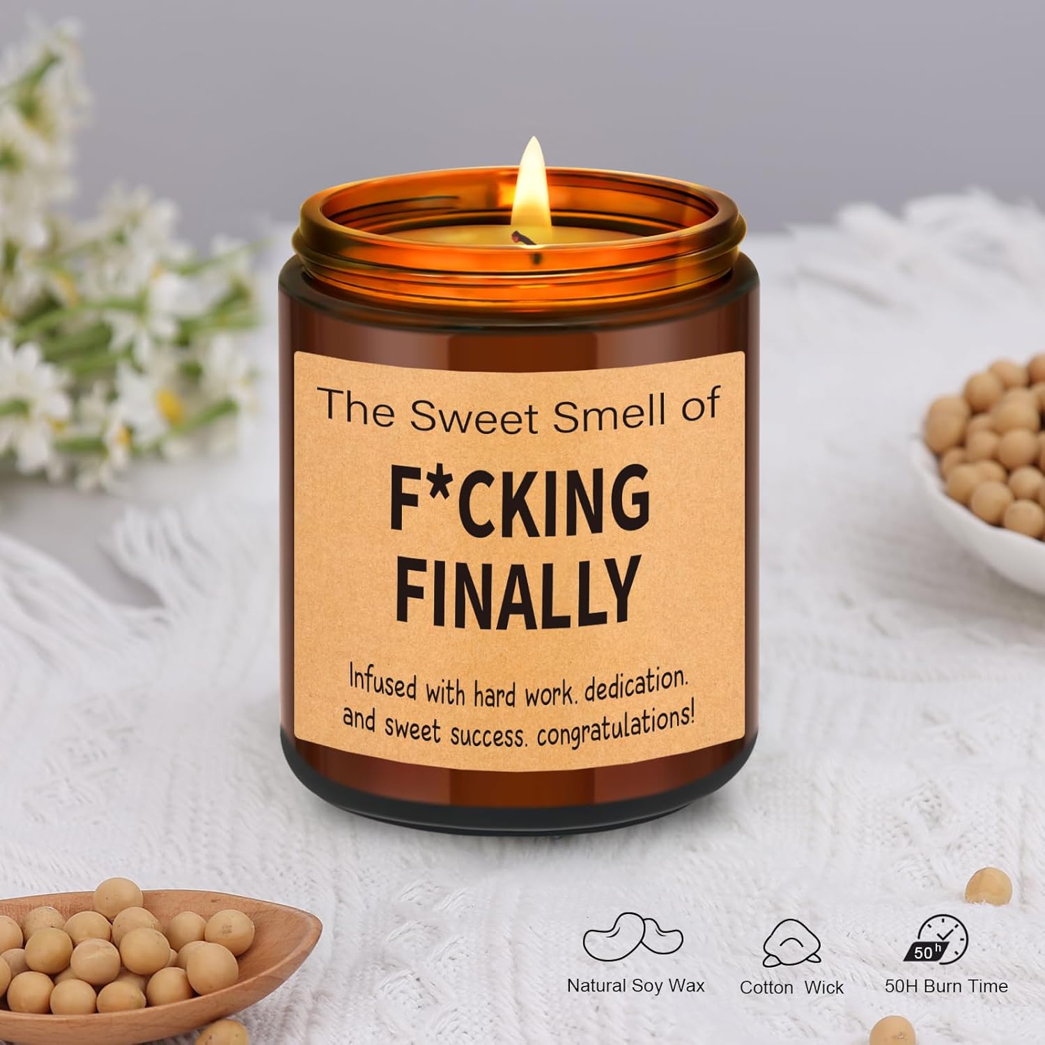 Funny Graduation Gifts For Her Him - College, High School, Nursing, Masters, Phd, Doctorate Graduation Gifts For Women, Men - Nurse Police Academy Grad Candle
