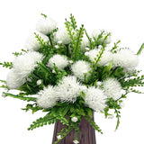 Artificial Dandelion Plants, Plastic Flowers Shrubs Bushes Fake Grass Wedding Indoor Outdoor Home Garden Arrangements Party Decoration Planting Filler White 4 Pack