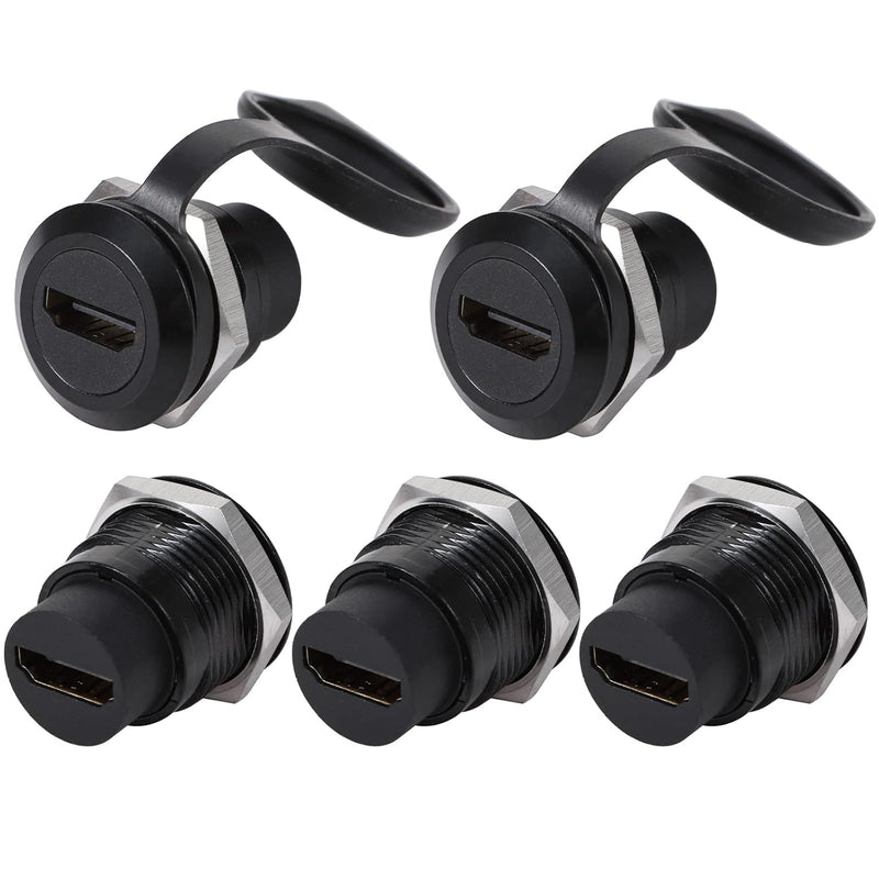 5Pcs Hdmi 2.0 Panel Mount Connector, Usb Pass Through Cable Coupler 4K 30Hz 3D