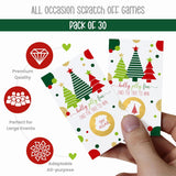 Festive Tree Scratch-Off Cards Holiday Party Games, Christmas Events, Prize Drawings