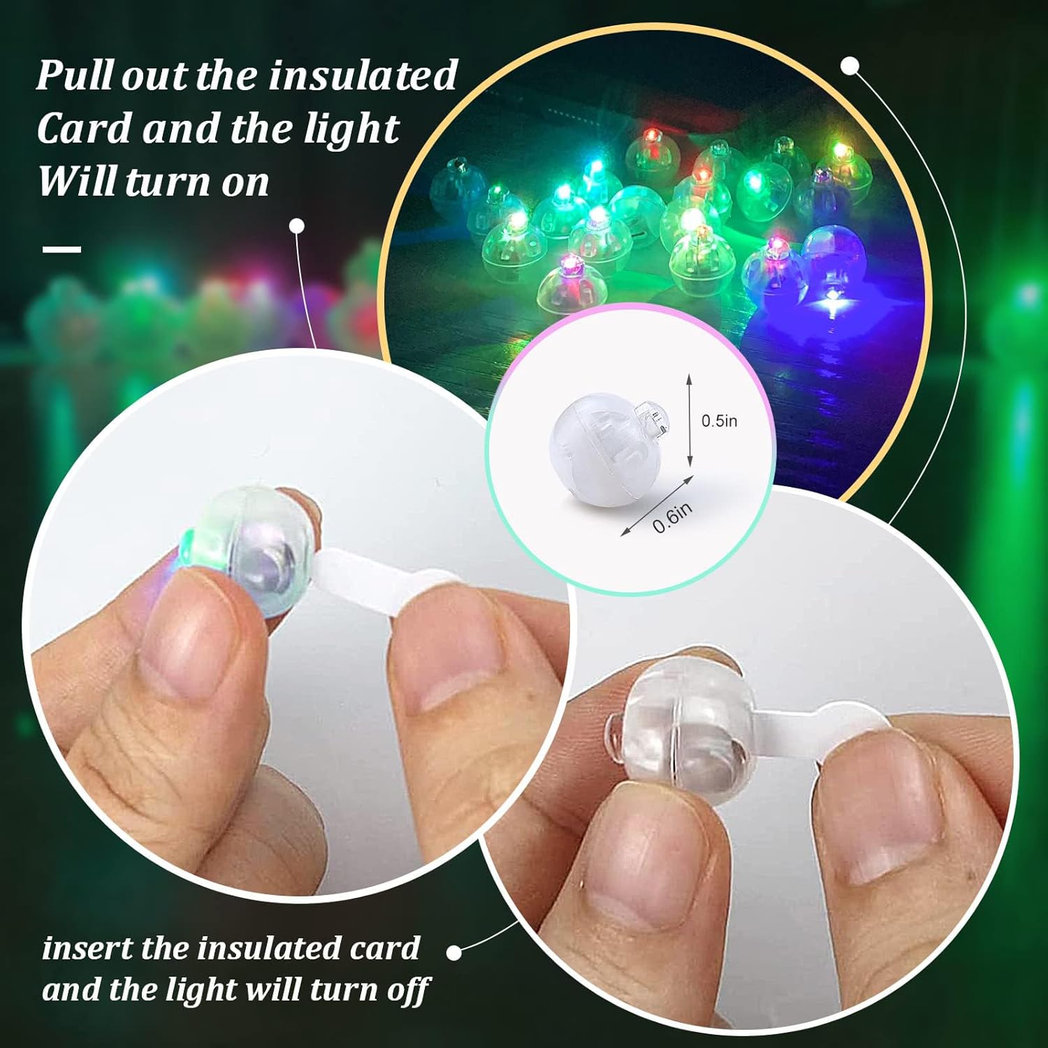 Mutilcolor Led Balloon Lights - 100Pcs Mini Round Balls, Long Standby Time, Waterproof, Tiny Led Lights For Birthday, Ha