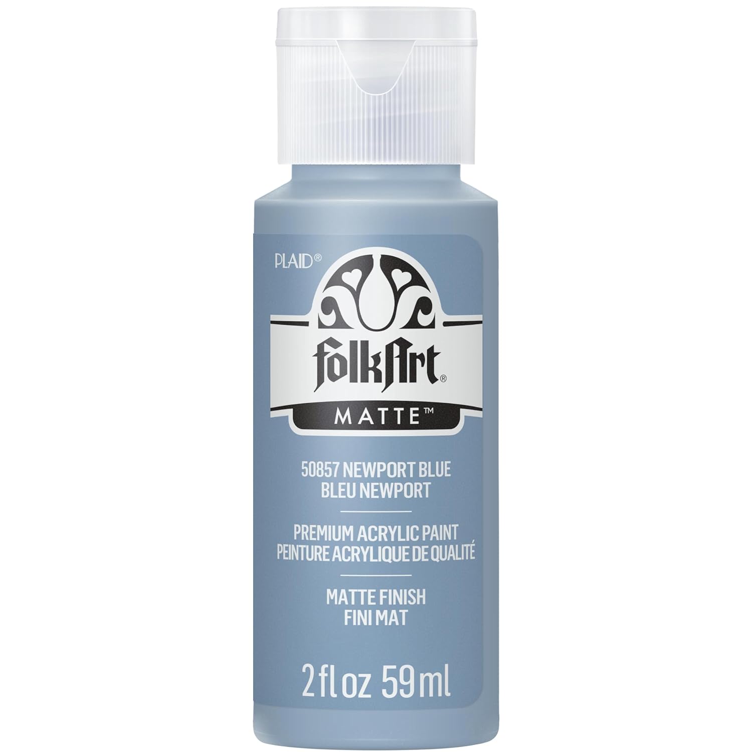 FolkArt Acrylic Craft Paint, Newport Blue 2 fl oz Premium Matte Finish Paint, Perfect For Easy To Apply DIY Arts And Crafts, 50857