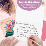 Mothers Day Card For Grandma With Envelope - Bright & Colorful Floral Design With Gold Foil Lettering - 4 X 6 Inches