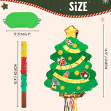 Christmas Tree Pinata - Christmas Decorations Xmastree Party Game For Kids Festival Party Decor Supply Green Tree Design Merry Xmas Favor Pull String With Blindfold Bat 16.5” X 12.4”