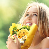 Artificial Smile Sunflowers Bouquet Hand-Woven Crochet Flower, Handmade Knitted Flowers Gift For Family Table Decoration, Graduation Girlfriend Mother,Valentine'S Birthday Wedding (Yellow)