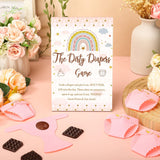 51 Pcs Dirty Diaper Wooden Game Sign Baby Shower Game Sign Dirty Diaper Instruction Sign 50 Pcs Mini Diapers Cute Felt Diaper For Game Gender Neutral Party Baby Shower Game (Boho)