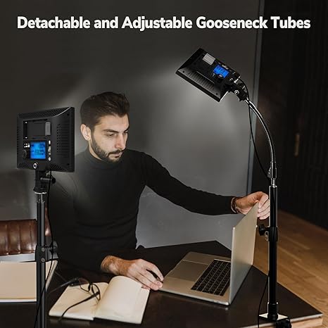 2 Pack Streaming Key Light LED Video Light Dimmable Bi Color Desk Lighting for Podcast Gaming Zoom YouTube
