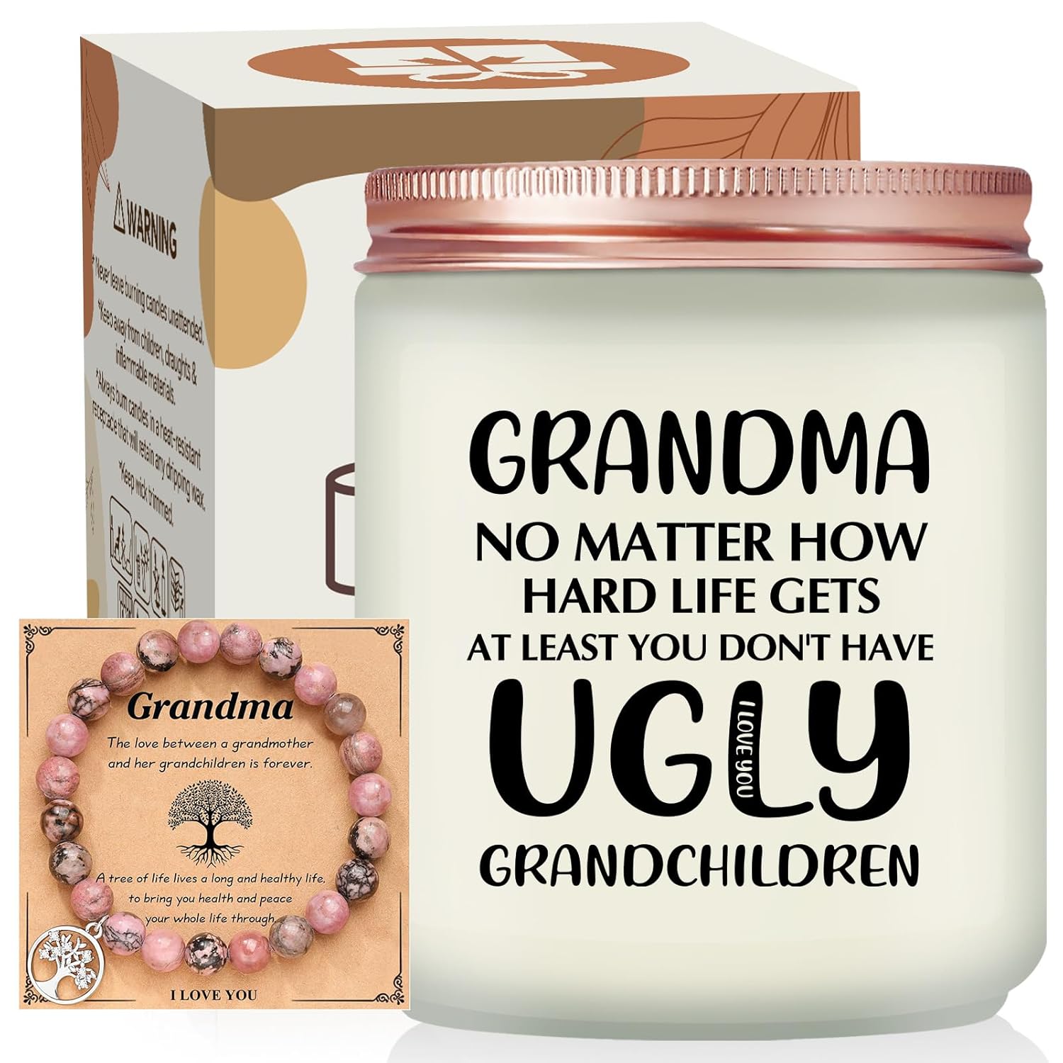 Grandma Gifts - Grandma Christmas Birthday Mothers Day Gifts From Grandchild, Granddaughter, Grandson - First-Time Grandmas Gift - Funny Lavender Scented Candle