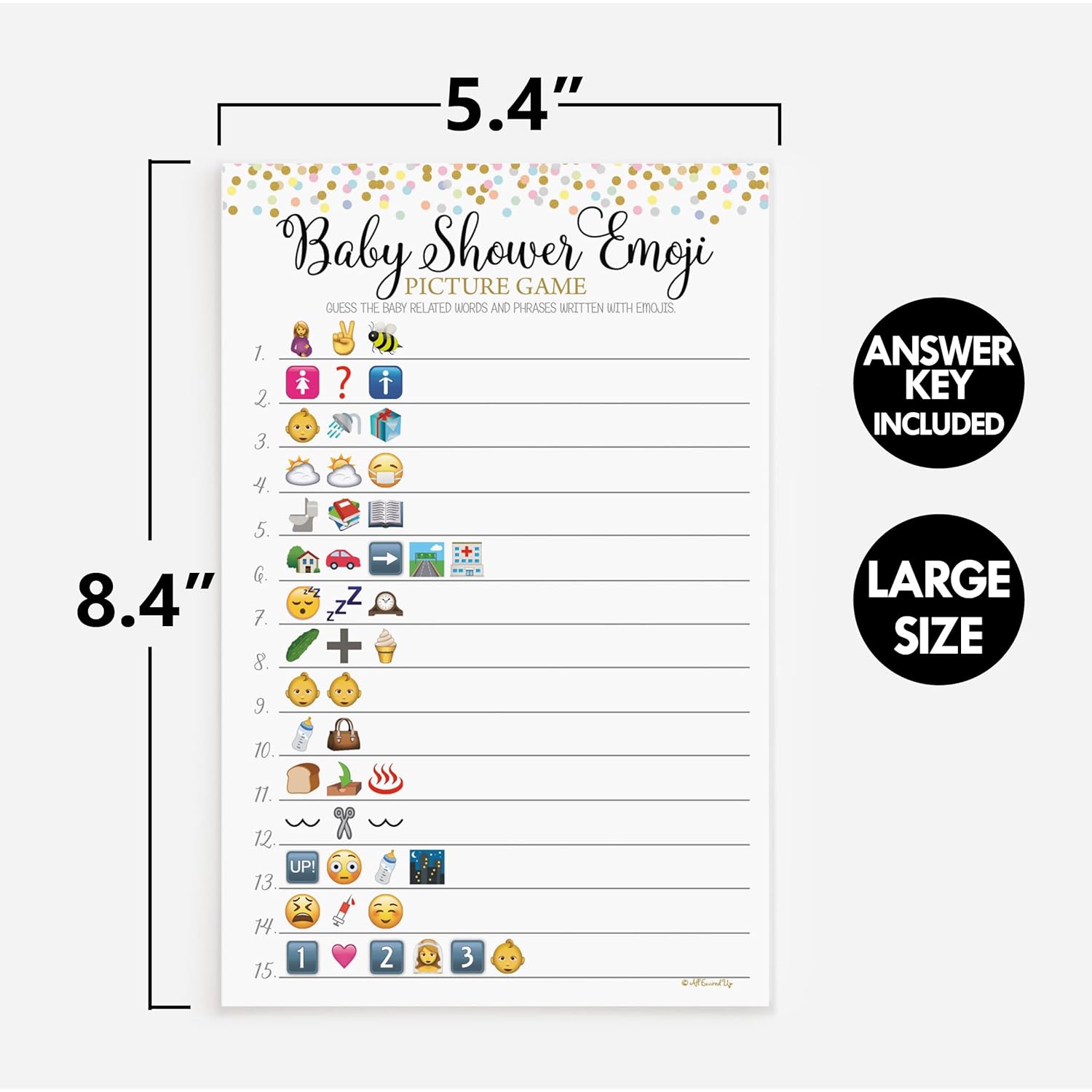 50 Baby Shower Emoji Pictionary Picture Game - Baby Shower Game - Gender Neutral (50-Sheets)