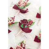 Set Of 6 Dusty Rose & Burgundy Foam Rose Boutonnieres With Pins For Men Wedding For Groom Groomsmen Wedding Ceremonies Anniversaries Formal Dinners Parties Proms