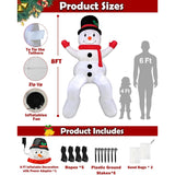 Rotating Snowflake Lights 8 Ft Giant Christmas Inflatables Snowman With Built-In Led Lights Christmas Decorations Outdoo