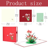Color Printed Daffodil Pop Up Paper Flower Bouquet Greeting Cards With Blank Note & Envelope, Ideal Gift For Celebrating Love, Birthday, Anniversary, Special Moments, Valentine'S Day