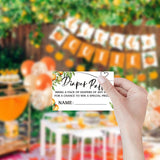 Orange Diaper Raffle Sign, Baby Shower Game, Diaper Raffle Kit, Baby Shower Invitation Set -1 Sign And 50 Guessing Cards(1A)