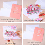 Happy 90Th Birthday Card, 3D Floral Pop Up 90Th Birthday Cards For Women Wife Mom Sister Friend, Elegant Greeting Cards Birth Day Gifts Includes Blank Envelope, 5" X7"