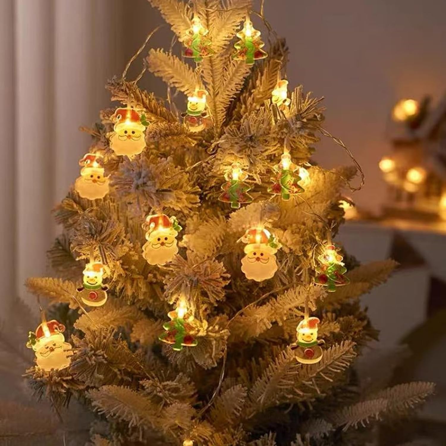 Christmas Decoration Lights Battery Operated, 9.8 Feet 20 Led Cute String Lights, Waterproof Indoor Outdoor Twinkle Chri