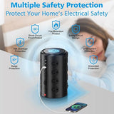 Surge Protector Power Strip Tower 16 Outlets 5 USB Ports 2 USB C 10FT Extension Cord Black
