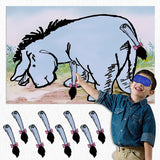 24Pcs Pin The Tail On Donkey Games For Winnie Birthday Party Supplies Large High Gloss Waterproof Poster Favors For Birthday Baby Shower Decorations