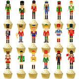 Christmas Nutcracker Cupcake Toppers Nutcrackers Party Ornaments Christmas Holiday Party Decoration 36Pcs King And Soldier Cupcake Picks Christmas For Xmas Nutcrackers Holiday Party Supplies