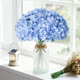 100 Pcs Faux Blue Hydrangea Artificial Flowers Bulk, Fake Silk Hydrangea Flowers Heads With Stems For Wedding Decorations Garden Party Baby Shower Porch Home Decor Table Centerpieces
