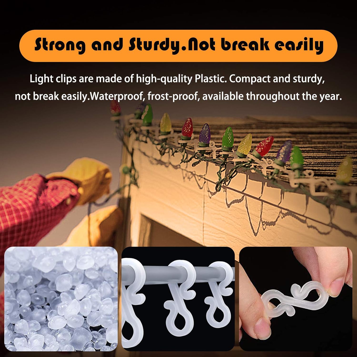 100 Pcs Mini Plastic Gutter Hanging Hooks For Outdoor Christmas Lights, S Clips For Party, Birthday, Wedding Decoration(A)