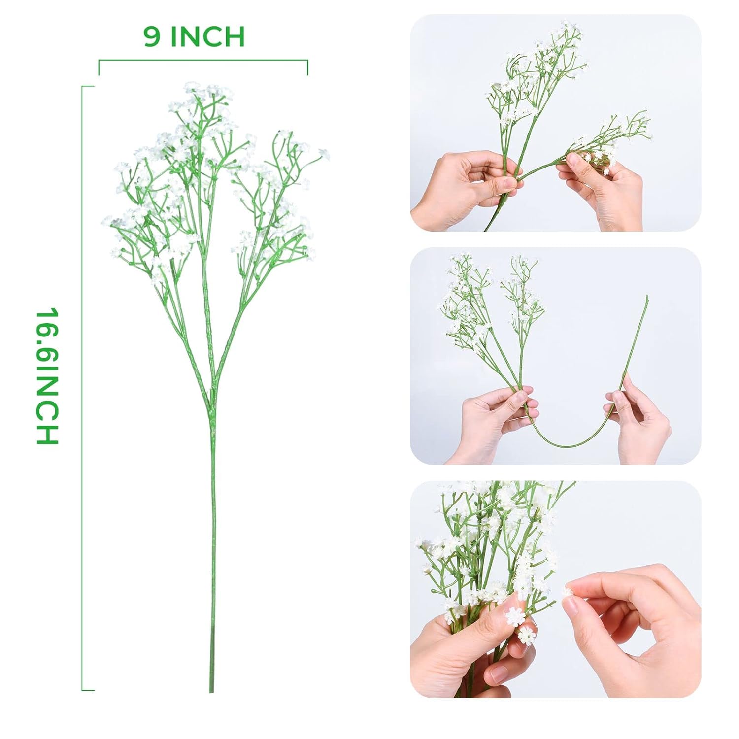 Babys Breath Artificial Flowers,30 Pcs Gypsophila Real Touch Flowers For Wedding Party Home Garden Decoration