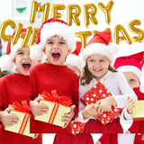 Merry Christmas Balloons Banner, 16 Inch Gold Merry Christmas Balloon Banner Sign, Christmas Foil Balloons Banner For Christmas Party Decorations, Christmas Theme Birthday Party Decorations