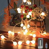 Globe String Lights, 32.8 Ft 80 Led Usb Powered Waterproof Timer 8 Modes Fairy String Lights With Remote For Bedroom Chr
