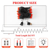 Halloween Lights 100 Counts, Orange Christmas Lights Indoor Outdoor,Black Wire Connectable Of Lighting String,Decoration