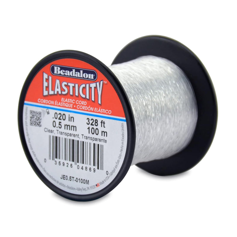 Elasticity Stretch Cord, 0.5 Mm / .020 In, Clear, 100 M / 328 Ft