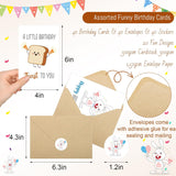 40 Birthday Cards With Envelopes & Stickers Set, 4"X6" Funny Bulk Birthday Card 20 Unique Designs Cute Handmade Greeting Card For Kids, Women, Friends, Family, Work & Office