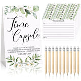61 Pcs Time Capsule First Birthday Greenery Baby Shower Games Time Capsule Sign For 1St Birthday Party Games With 50 Message Cards 10 Pencils For Baby Shower Guests Keepsake Activities