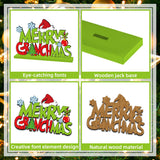 Christmas Decorations For Home Wood Table Centerpieces Green Merry Christmas Centerpieces For Tables 11.8X7.9Inch Large Size Christmas Tree Pattern Wood Tabletopper