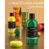 Metallic Acrylic Paint Set (8.45 Oz, 250 Ml), 20 Colors Large Acrylic Paint Bulk, Non Toxic Art Painting Supplies For Multi Surface Canvas Rock Wood Leather Stone Metal Craft With Color Wheel
