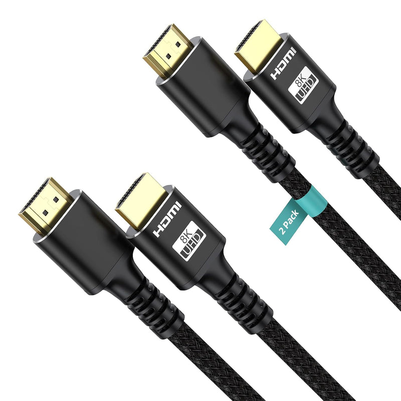 8K Hdmi Cable 2.1 48Gbps 2-Pack, High Speed Hdmi Cable,4K@120Hz 8K@60Hz Braide