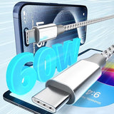 3 Pack 10FT USB C to USB C Fast Charging Cable 60W Type C Charger for iPhone 17 16 15 iPad MacBook