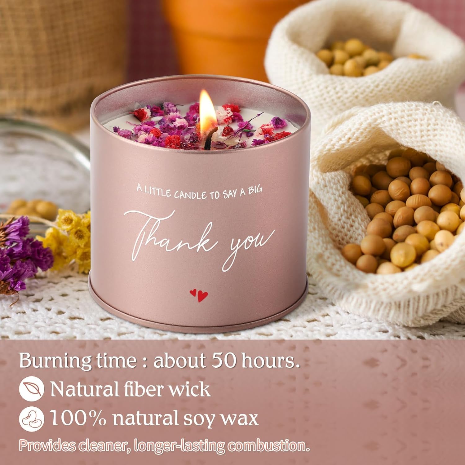 Candle Gifts Thank You Gifts For Women Men, 9Oz Lavender Thank You Candle For Teachers, Coaches, Pastors, Coworkers, Nurse, Boss, Appreciation Gift For Baby Shower, Wedding