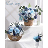 Artificial Flowers Combo Box Set Dusty Blue Flowers For Diy Wedding Bouquet Arrangements Bridal Shower Party Home Decorations(White Blue Rose)