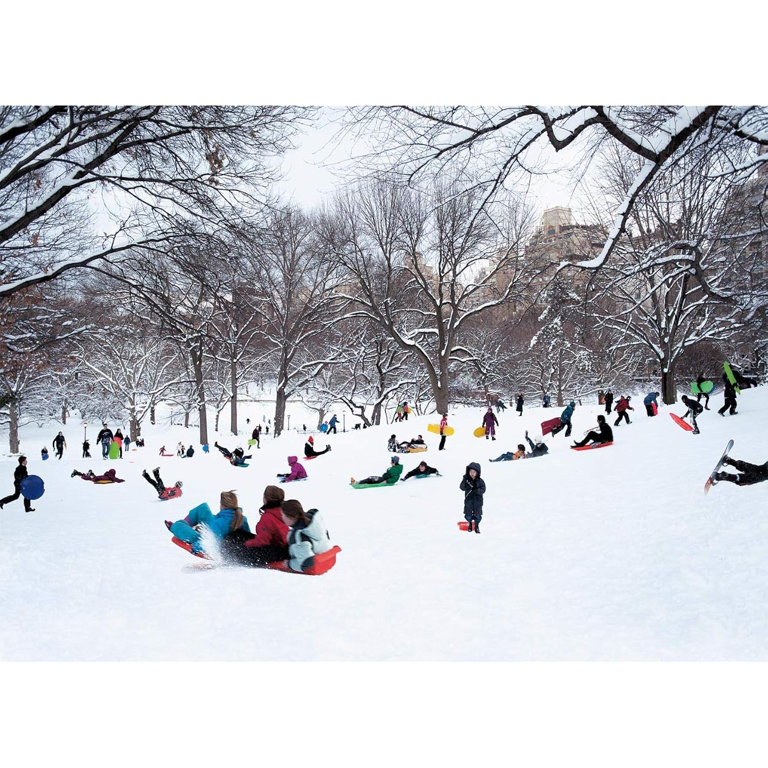 Kids In Central Park, New York Christmas Cards Boxed With Envelopes Set Of 12 Holiday Cards And 12 Envelopes. Made In Usa