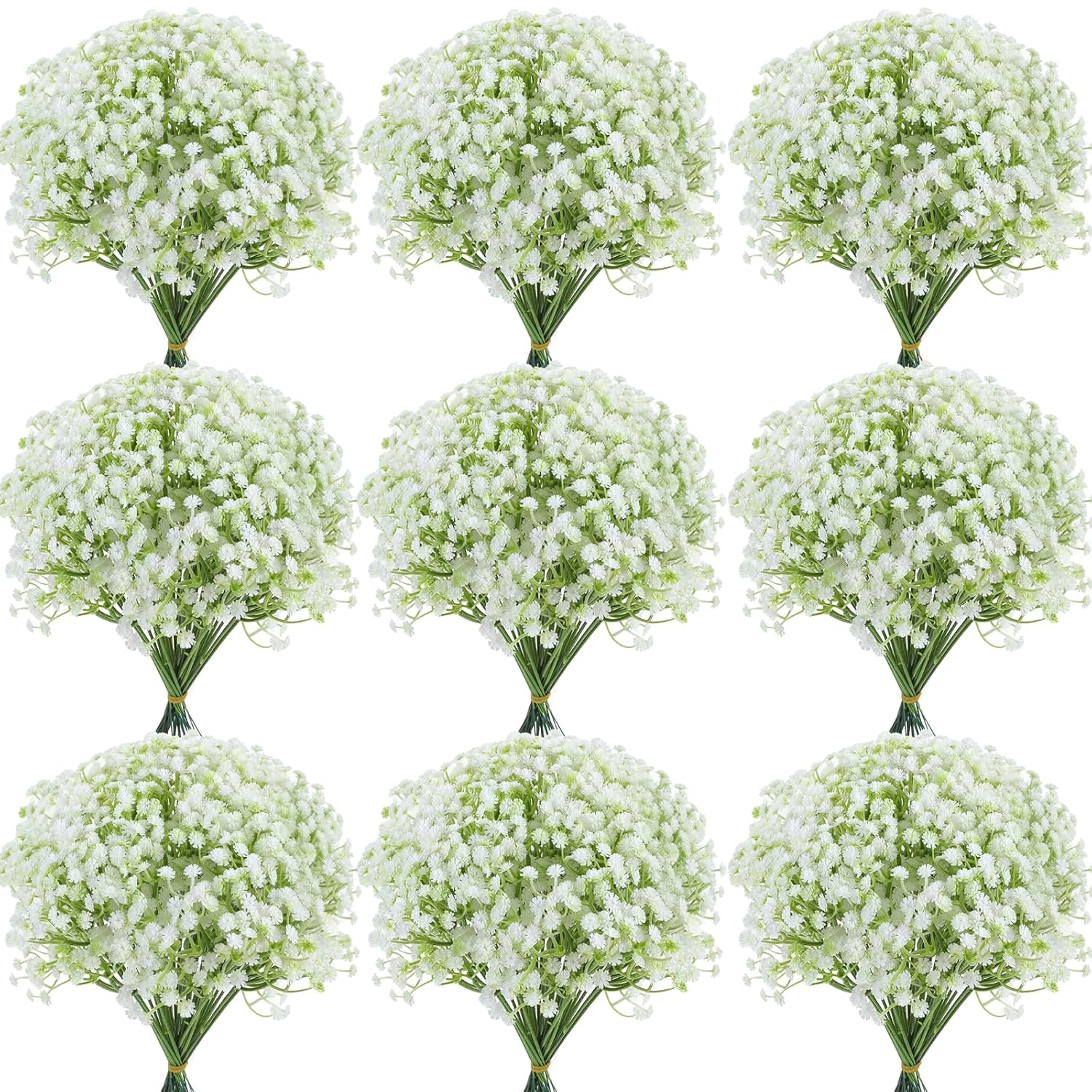 150Pcs Babys Breath Artificial Flowers, Bulk Faux Baby Breath Flower Babys Breaths White Gypsophila Real Touch Wedding Flower Bouquet For Wedding Party Bouquet Garden Home Decor-11.81Inches