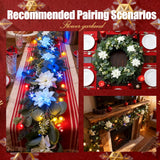5.9 Ft Artificial Flower Garland With Lights, Artificial Norfolk Garland, Faux Christmas Greenery Touched Like Real Needles Pine For Arch Table Centerpieces Home Wedding Decorations