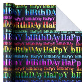 3D Kraft Birthday Wrapping Paper Roll - Mini Roll - 17 Inch X 16.5 Feet - Black And Colorful Foil Happy Birthday Wrapping Paper With Embossed For Kids Boy Girls, Baby Shower