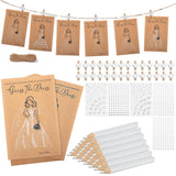 30 Sets Guess The Dress Bridal Shower Games For Guests Include Wedding Game Cards Water Soluble Pencils Pearl Gem Stickers Clips, Fun Wedding Decorations Party Ideas Supplies