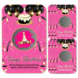 Black And Pink Birthday Party Scratch Off Games For Girls, Black And Gold Balloons Ice Breaker Cards For Birthday Party, 50 Sets With Stickers