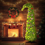 Whimsical Christmas Tree 5Ft Bendable Pop Up Collapsible 1 Minute Christmas Tree With 36 Wooden Ornaments For Indoor Outdoor Home Office Holiday Xmas Party Decor Supply