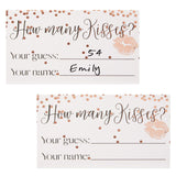 Bridal Shower Games Guess How Many Kisses Challenge - 11 X 8.5 In Sign & 60 Cards, Pink Polka Dots - Engagement Games