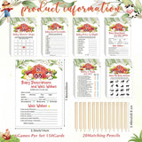 150 Pcs Watercolor Baby Shower Games Set Farm Animals 6 Games With 20 Pieces Pencils For Baby Shower Activities Include Descriptions, Guess Who, Price, Bingo Game, Word Scramble Game